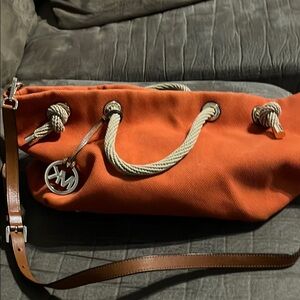 Michael Kors Orange Canvas Tote Bag